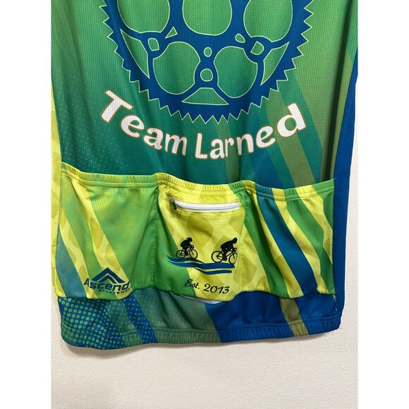 Ascend Elevate Men's Front Zip Cycling Shirt Size S Back Zip Pocket No Rise Hem - Picture 4 of 5